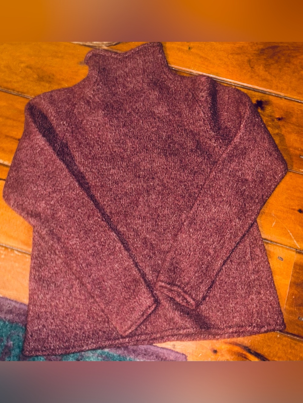 J. Crew Vintage Weathered Burgundy Wool Knit Sweater size large